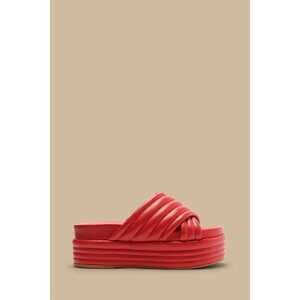 Red Puff Platform Sandal